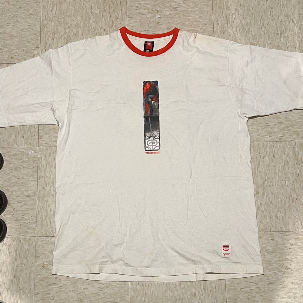 Ecko UNLTD Marvel Spider-Man White and Red Graphic T-Shirt